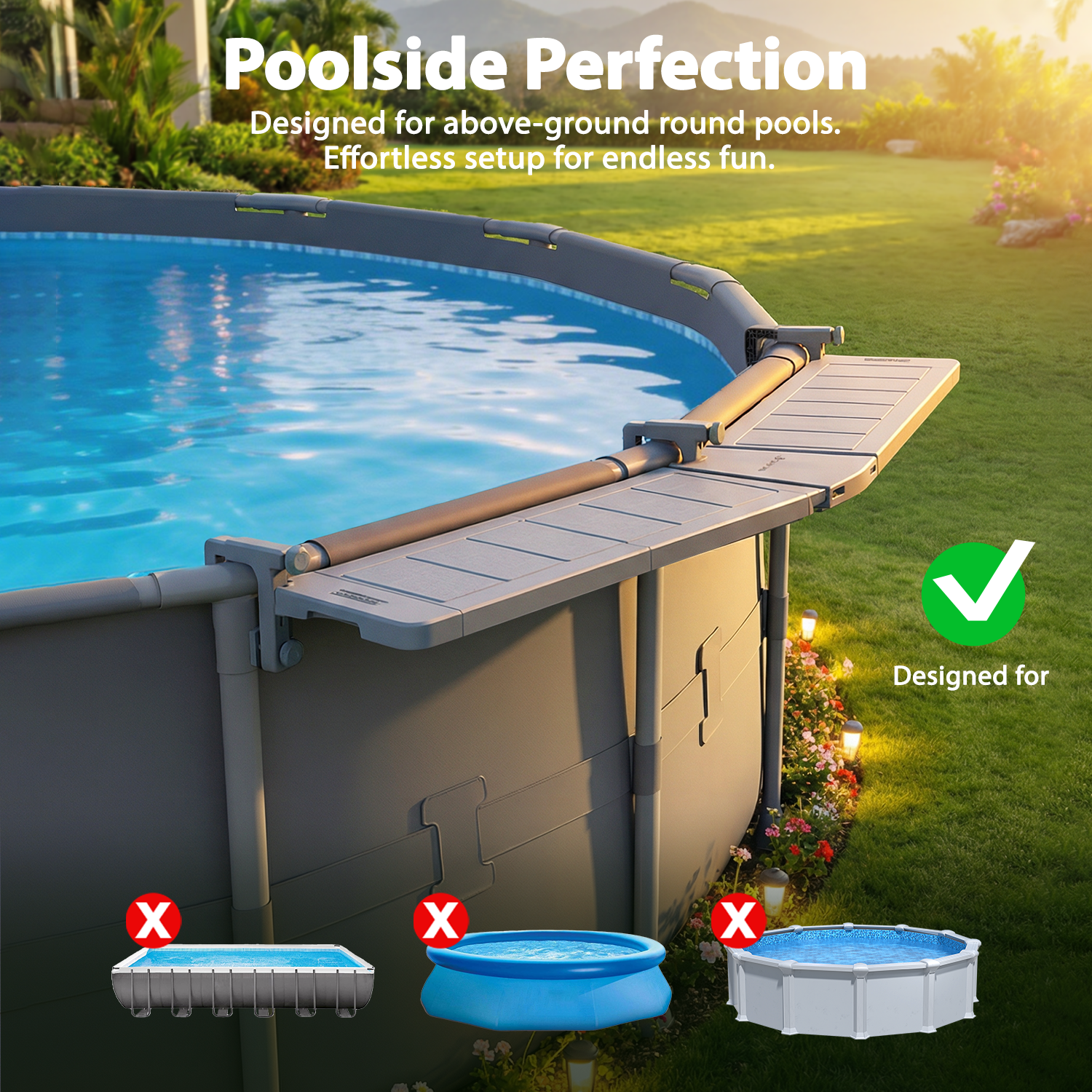 Poolside Bar -For Metal Frame Above-ground Pool [Round]