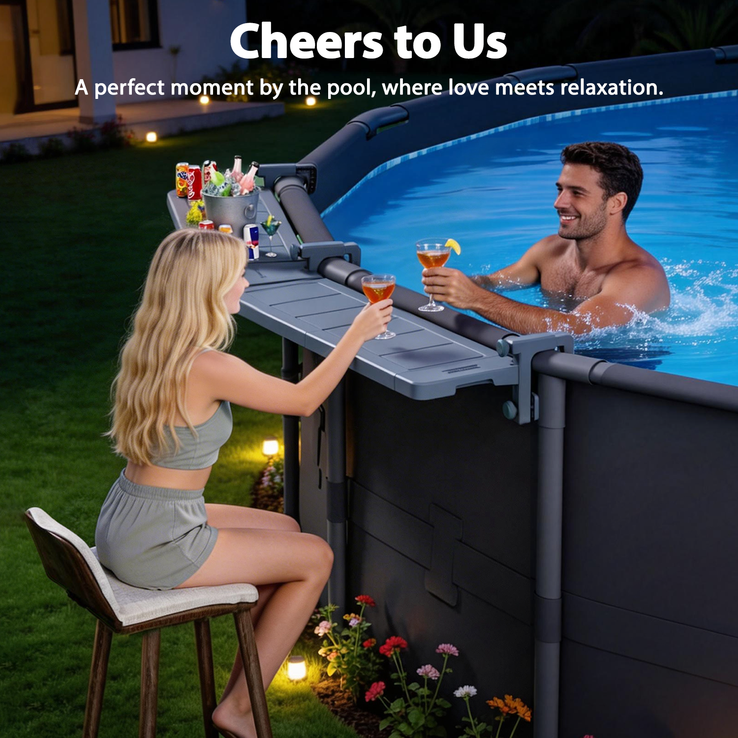 Poolside Bar -For Metal Frame Above-ground Pool [Round]