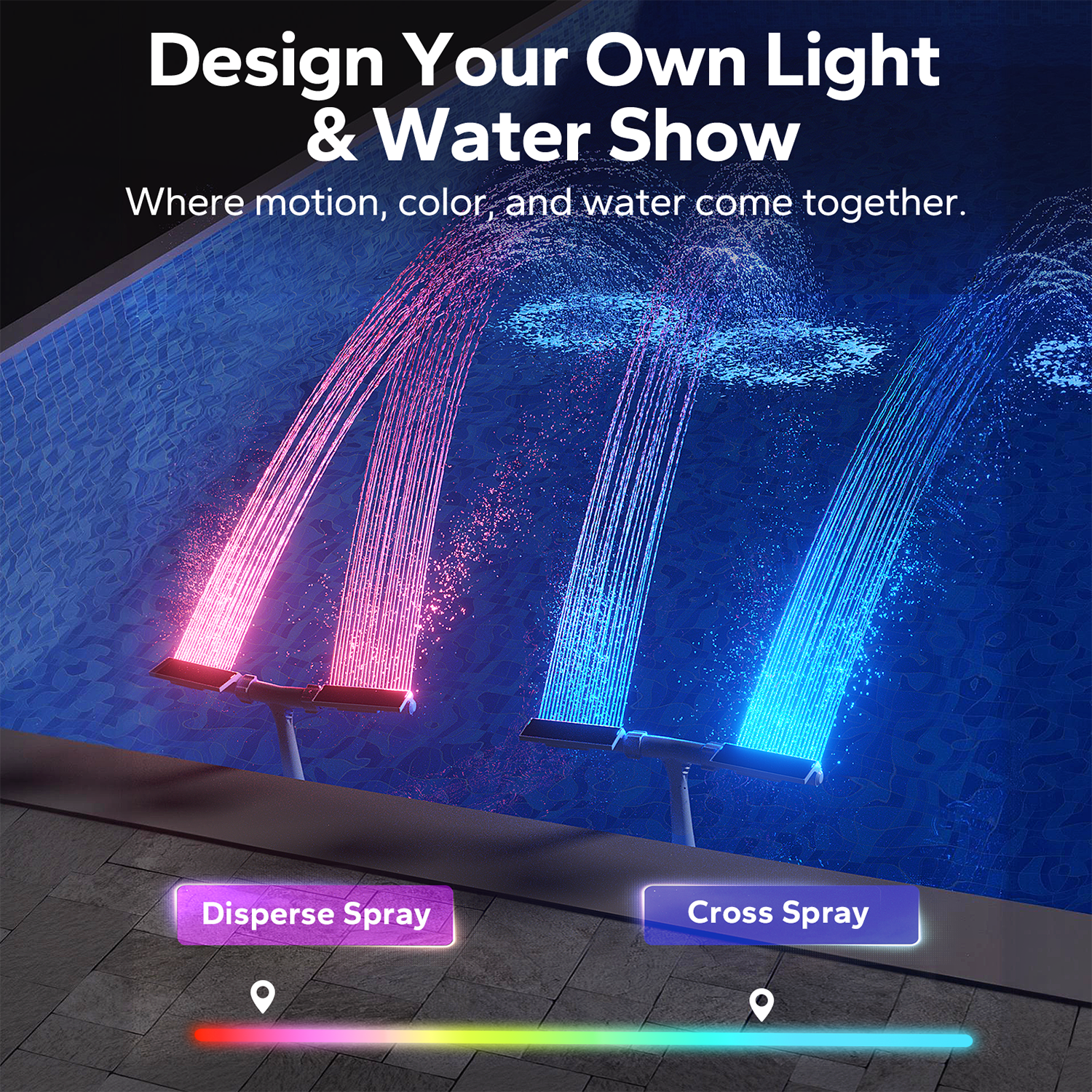 POOLHACKER Solar Pool Fountain Light for Above & Inground Pools
