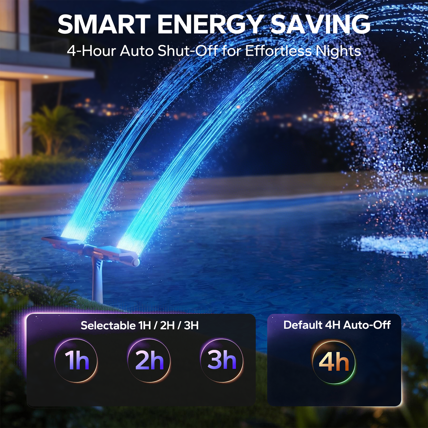 POOLHACKER Solar Pool Fountain Light for Above & Inground Pools