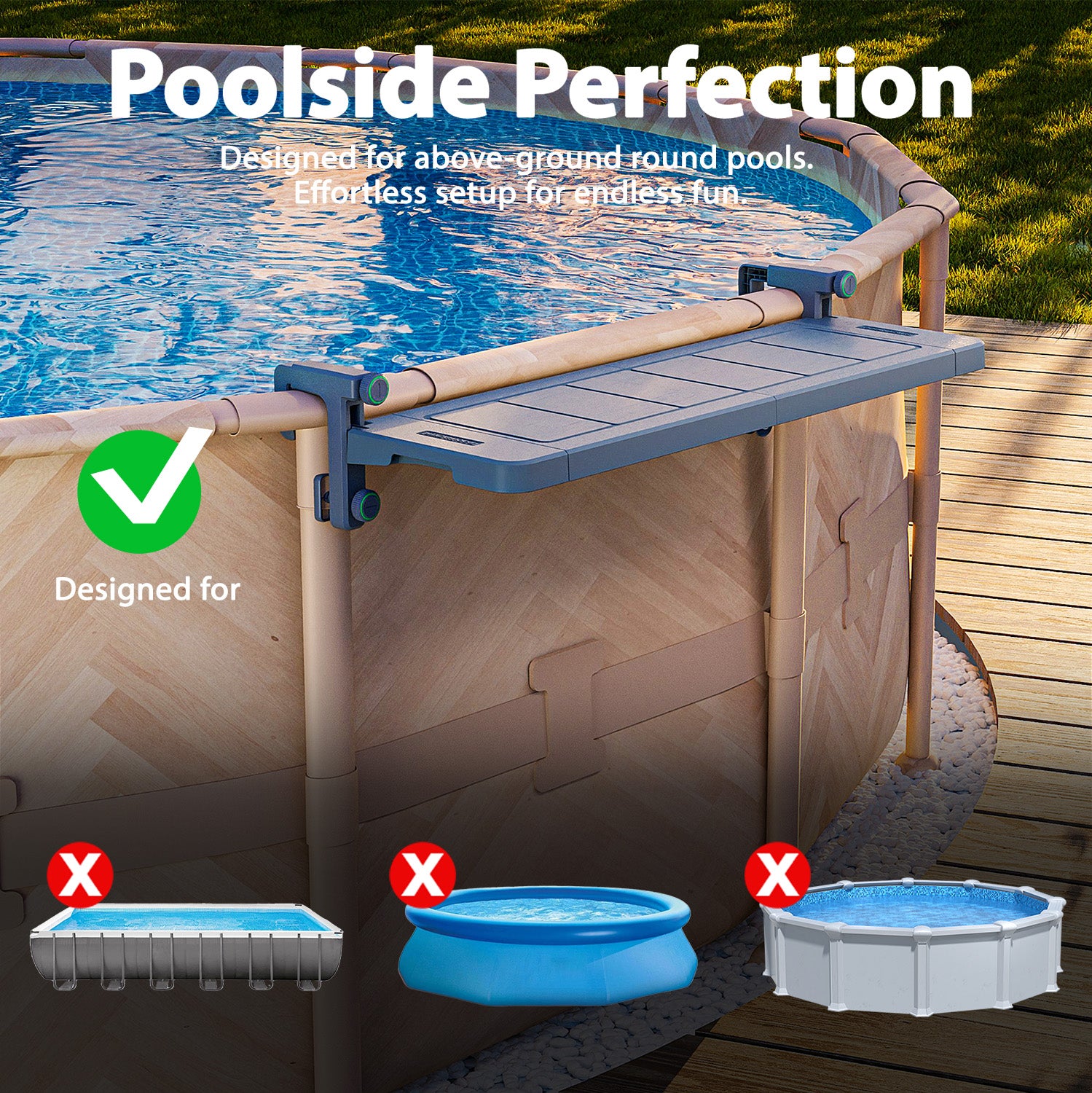Poolside Bar -For Metal Frame Above-ground Pool [Round]